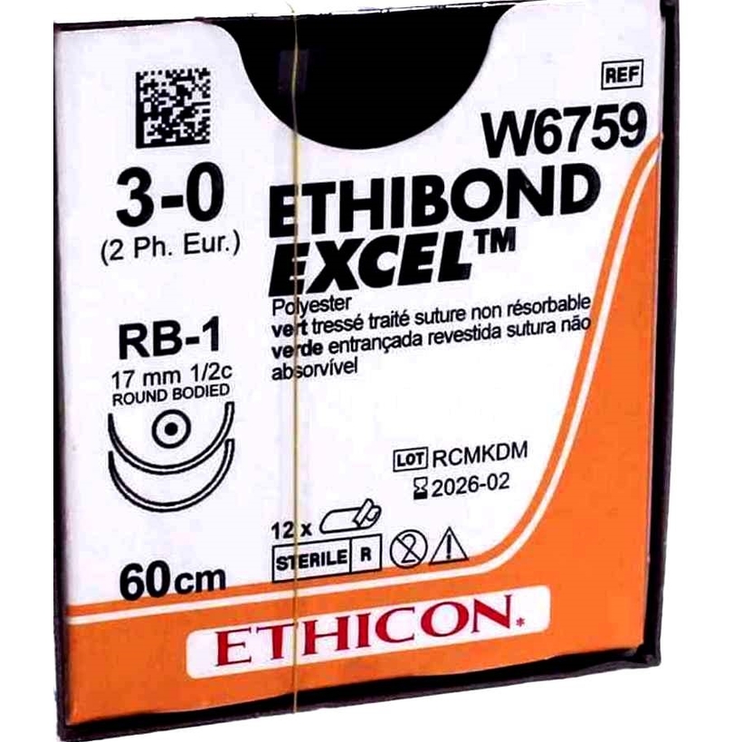 ETHIBOND EXCEL 60 cm M2 (3/0) /W6759/ № 12
