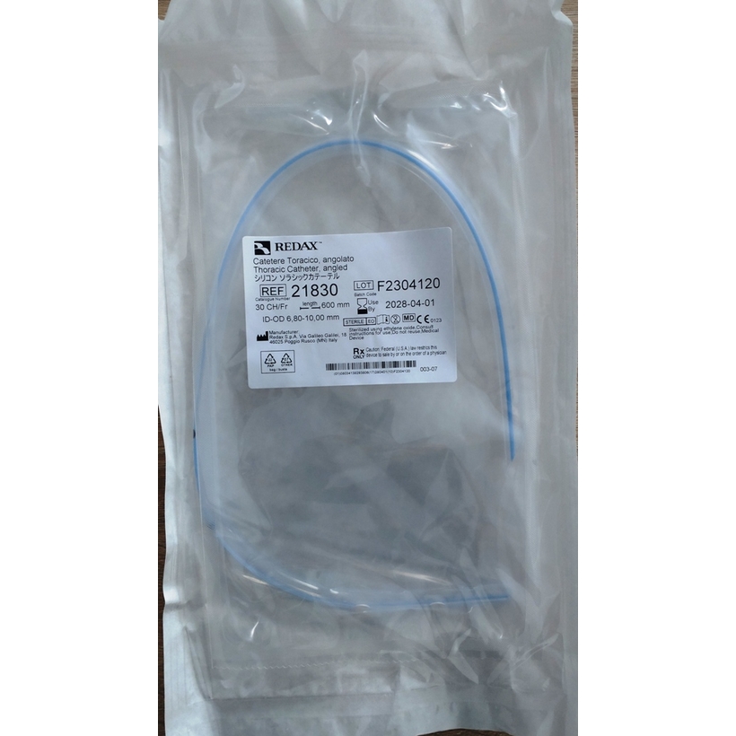 Cateter Toracic din silicon, CH30 îndoit 21830