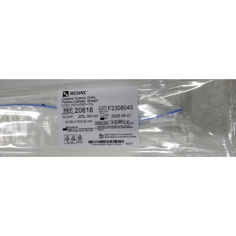 Cateter Toracic din silicon CH18, drept 20818