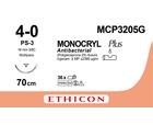 MONOCRYL™PLUS, 4/0 (M1,5), 70 cm, 16 мм, 3/8 triunghiular MCP3205G