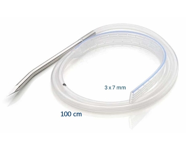 Dren Plat din silicon 3x7mm cu trocar 24111