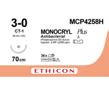 MONOCRYL PLUS 70 cm M2 (3/0) /MCP4258H/ №36