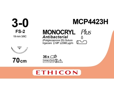 MONOCRYL PLUS 70 cm 3/0 /MCP4423H/ № 36