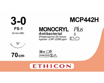MONOCRYL PLUS 70 cm 3/0 /MCP442H/ № 36