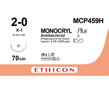 MONOCRYL PLUS 70 cm 2/0 /MCP459H/ № 36