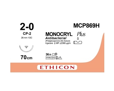 MONOCRYL PLUS 70 cm 2/0 /MCP869H/ № 36