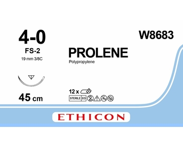 PROLENE 45 cm 4/0 /W8683/ № 12