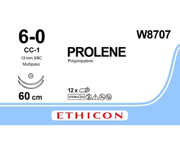 PROLENE 60cm, 6/0, 13mm /W8707/ №12
