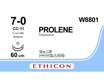 PROLENE 60 cm M0.5 (7/0) /W8801/ № 12