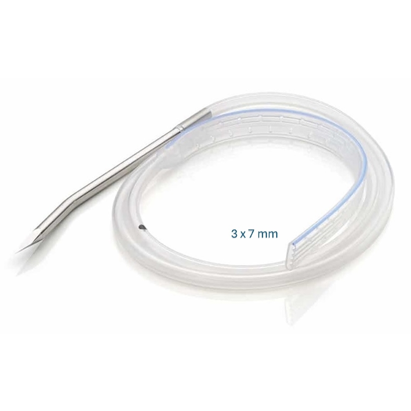 Dren Plat din silicon 3x7mm cu trocar 24111