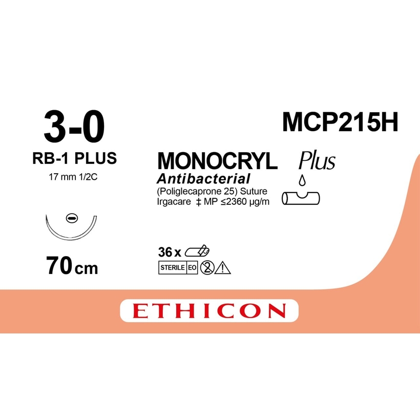 MONOCRYL PLUS 70 cm M2 (3/0) /MCP215H/ № 36