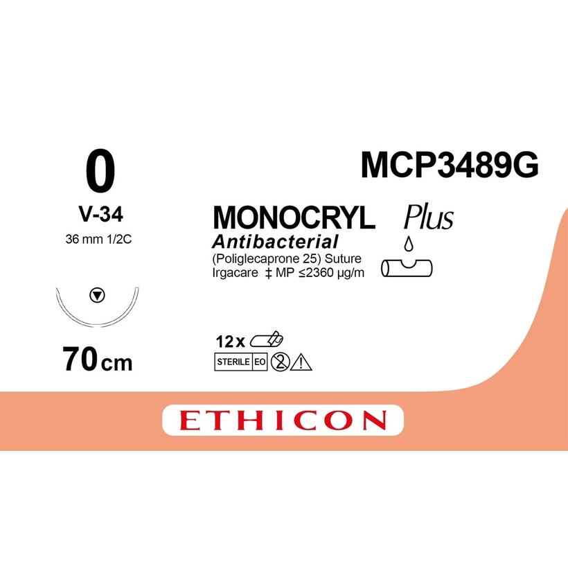 MONOCRYL PLUS 70 cm M3.5 (0) /MCP3489G/ № 12