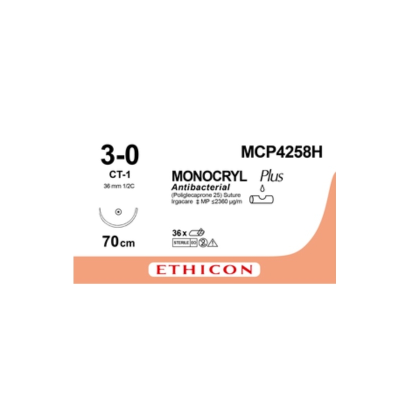 MONOCRYL PLUS 70 cm M2 (3/0) /MCP4258H/ №36