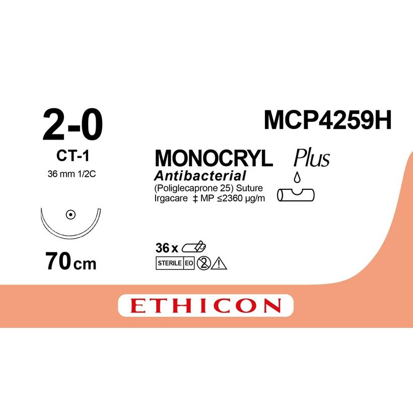 MONOCRYL PLUS 70 cm M3 (2/0) /MCP4259H/ №36