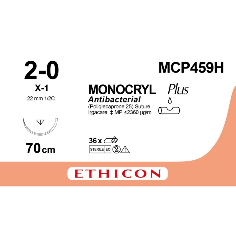 MONOCRYL PLUS 70 cm 2/0 /MCP459H/ № 36