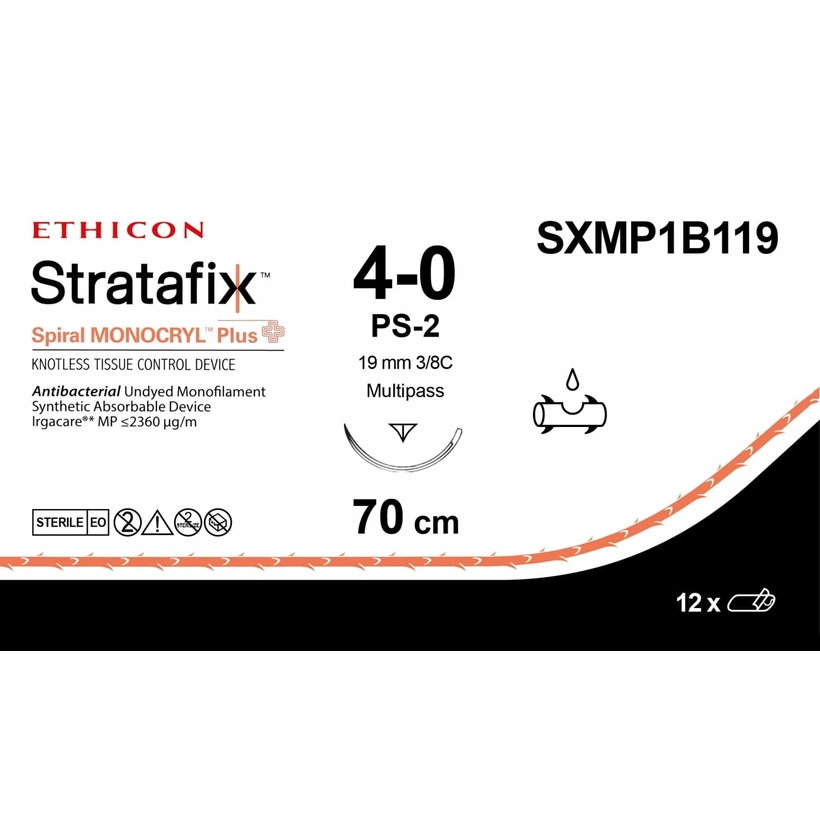 Stratafix Spiral Monocryl Plus 70cm M1,5 (4/0) /SXMP1B119/ №12