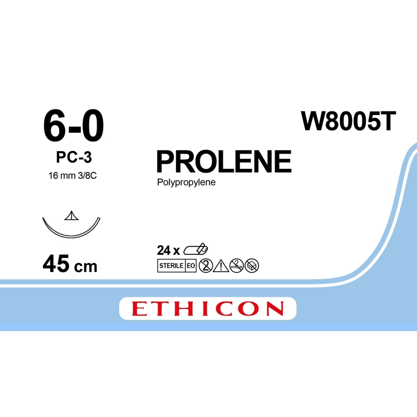 PROLENE 45 cm M0.7 (6/0) /W8005T/ № 24