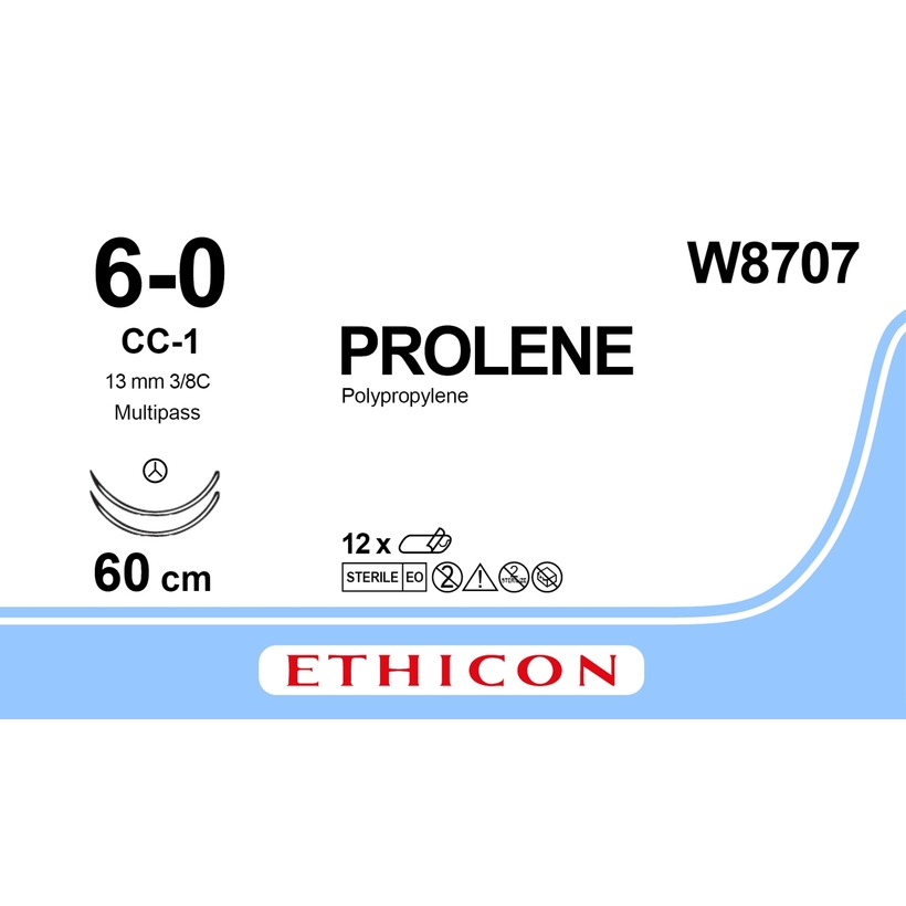 PROLENE 60cm, 6/0, 13mm /W8707/ №12