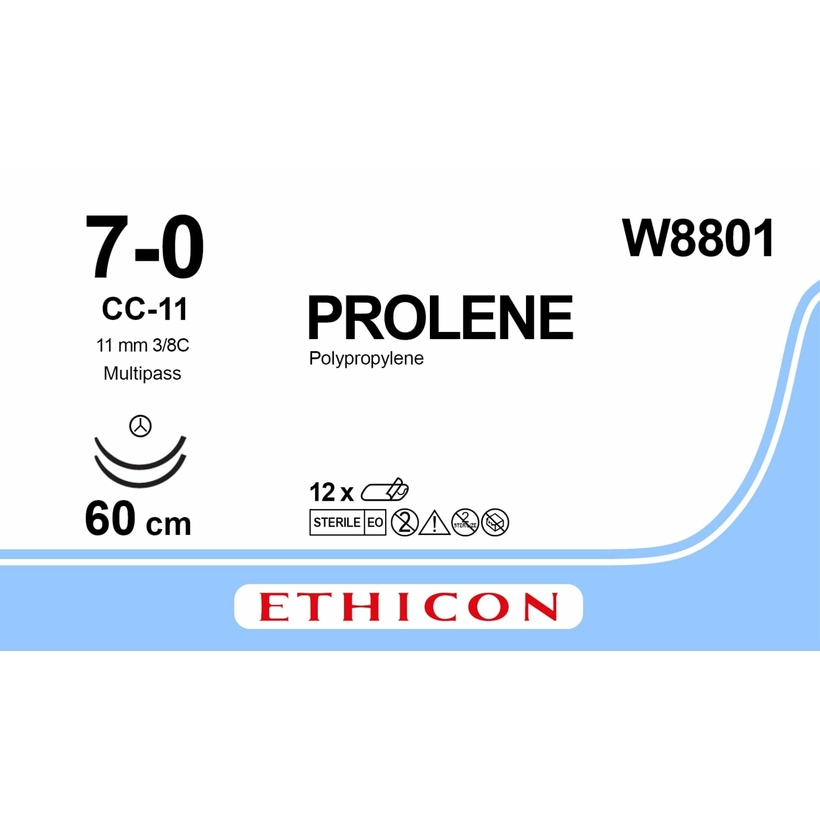 PROLENE 60 cm M0.5 (7/0) /W8801/ № 12