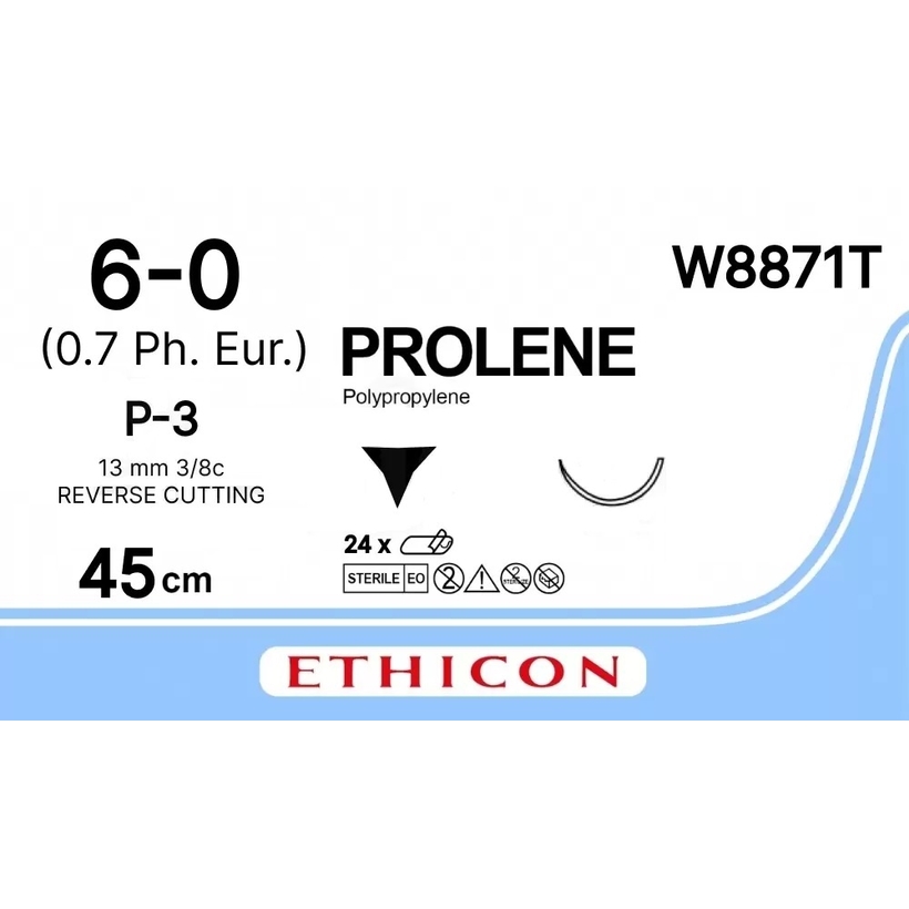 PROLENE 45 cm M0.7 (6/0) /W8871T/ № 24